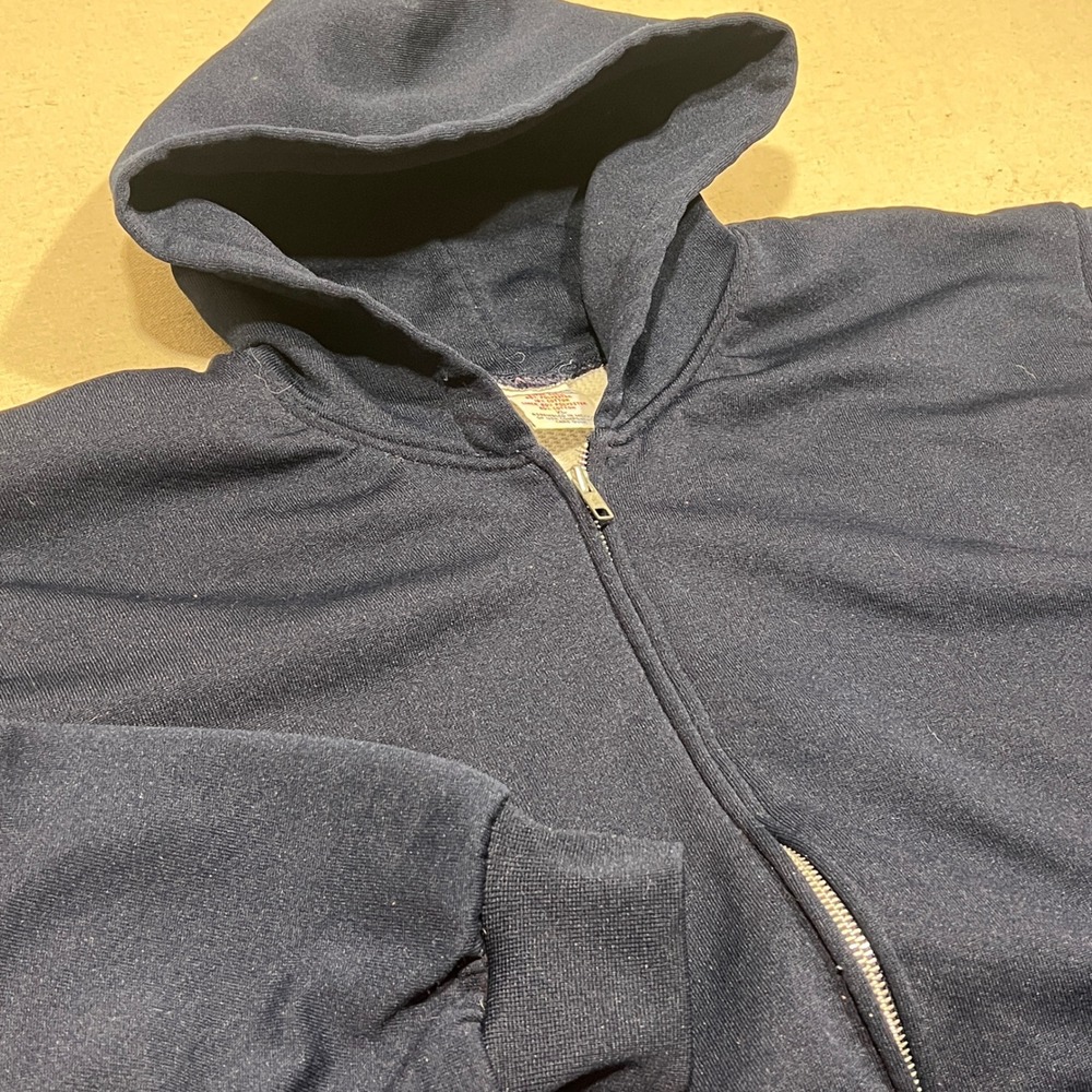 PLUMA Mens Navy Blue Full Zip Hoodie Sweatshirt XL Polyester Cotton Blend‎